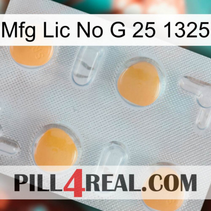 Mfg Lic No G 25 1325 24